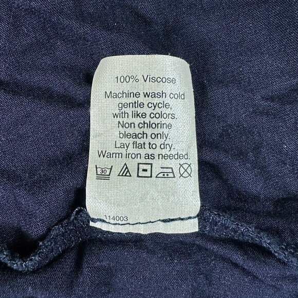 J.Crew Navy T-Shirt Tee Sz S Ivory Satin Trim Scoop Neck Casual Y2K 90s Preppy - Picture 5 of 6